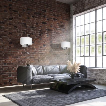 Lampă LED de perete CASINO 1xE27/60W/230V + LED/1W/230V alb