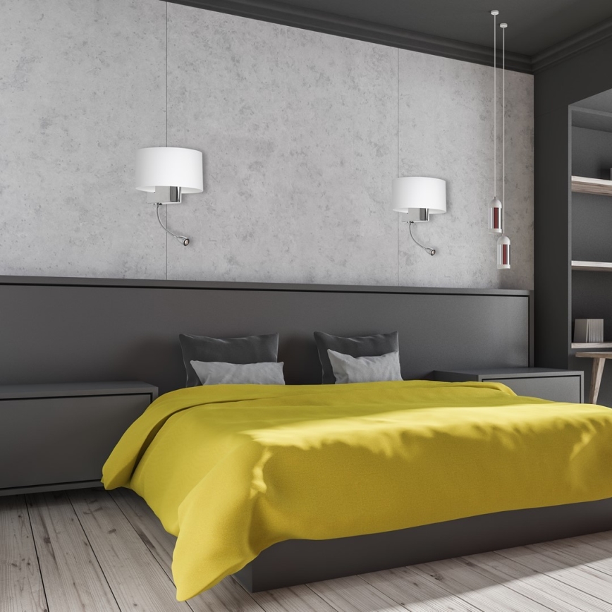 Lampă LED de perete CASINO 1xE27/60W/230V + LED/1W/230V alb