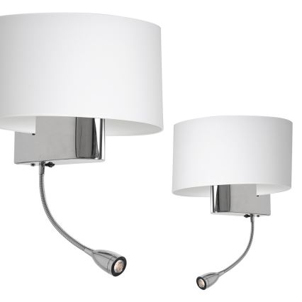 Lampă LED de perete CASINO 1xE27/60W/230V + LED/1W/230V alb