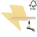 Lampă LED de perete cu raft, pentru copii LIGHTNING LED/4W/230V – certificat FSC