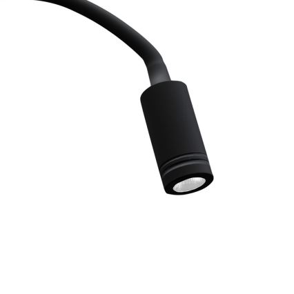 Lampă LED de perete flexibilă cu USB BASE LED/8W+LED/2W/230V, neagră