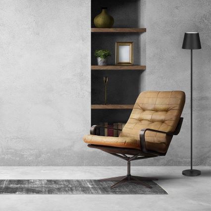 Lampă de podea LED reîncărcabilă reglabilă 3 în 1 LED/4W/5V 4400 mAh 3000K IP54 negru