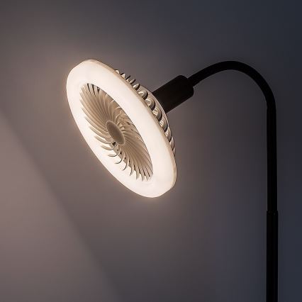 Rabalux - Lampă de podea LED reglabilă cu ventilator 1xE27/16W/230V 3000-6500K + telecomandă