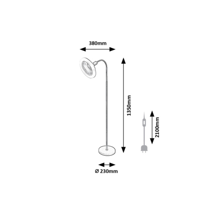Rabalux - Lampă de podea LED reglabilă cu ventilator 1xE27/16W/230V 3000-6500K + telecomandă