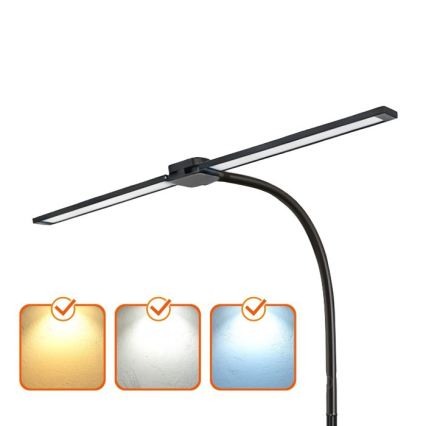 Lampă LED de podea dimabilă TEILO, 14W, 230V, 3000/4000/6000K, neagră
