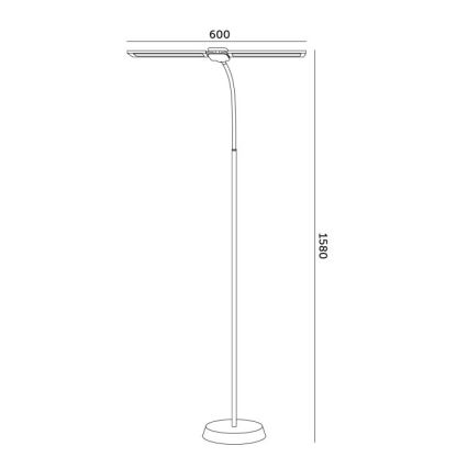 Lampă LED de podea dimabilă TEILO, 14W, 230V, 3000/4000/6000K, neagră