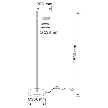 Lampă LED de podea OFELIA 1xGX53/6W/230V negru/bej