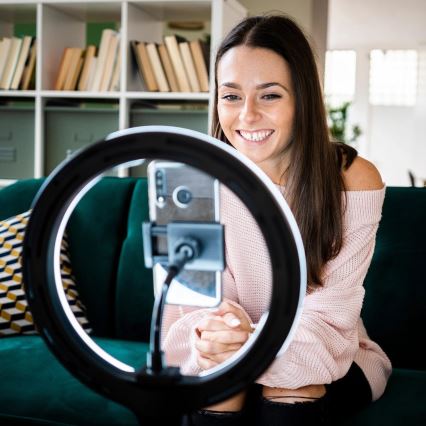 Lampă LED dimabilă cu trepied și suport pentru vloguri LED/10W/5V 2700-6500K