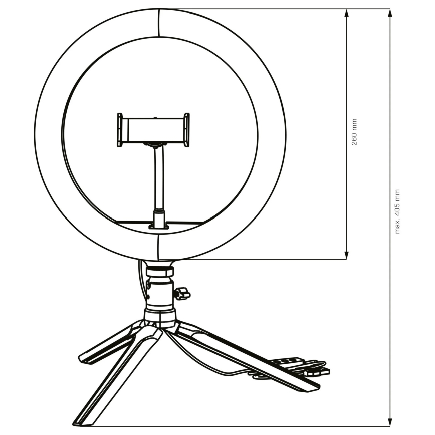 Lampă LED dimabilă cu trepied și suport pentru vloguri LED/10W/5V 2700-6500K