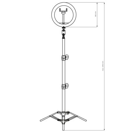 Lampă LED dimabilă cu trepied și suport pentru vloguri LED/15W/5V 2700-6500K