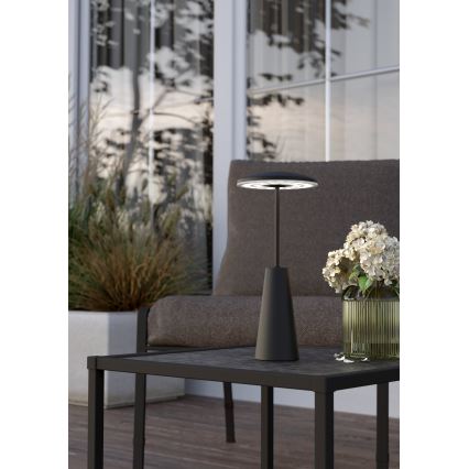 Lampă LED tactilă dimabilă de exterior Eglo 2,8W/5V 5200mAh IP54 negru