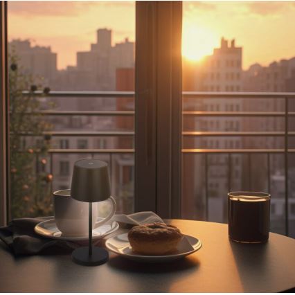 Lampă LED reîncărcabilă dimabilă de masă de exterior Briloner 7423015 LED/2,6W/5V IP44 2000 mAh black