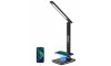 Lampă LED dimabilă de masă cu încărcare fără fir Qi și USB KINGFISHER LED/8,5W/230V negru