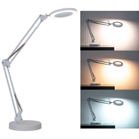 Lampă LED dimabilă de masă cu lupă LENS LED/12W/5V 3000/4200/6000K alb Brilagi