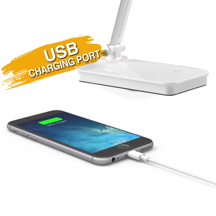 Lampă LED dimabilă de masă cu port USB ONLI DESKI LED/7W/230V 4000K alb