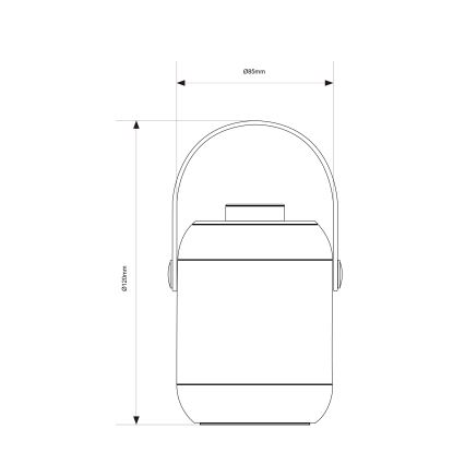 Lampă LED dimabilă de masă exterior Brilliant GEMMA LED/1,9W/5V 1800 mAh IP44 alb