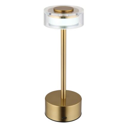 Lampă LED tactilă reîncărcabilă dimabilă de masă Globo LED/2,5W/3,7V 2700/4000/6500K 1800mAh alamă