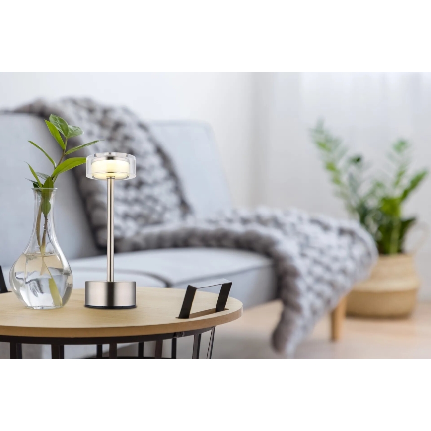 Lampă LED tactilă reîncărcabilă dimabilă de masă Globo LED/2,5W/3,7V 2700/4000/6500K 1800mAh mat