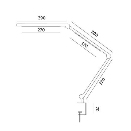 Lampă LED dimabilă de masă TENUIX FOLD LED/20W/230V 3000-6500K negru