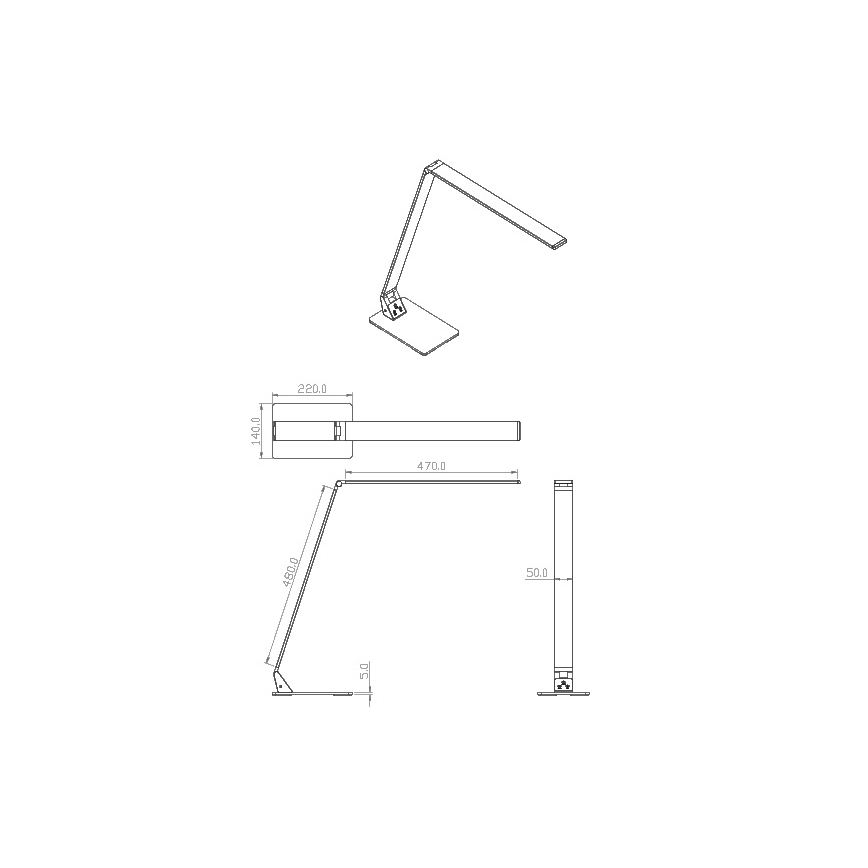 Lampă LED dimabilă de masă Fabas 3265/30/212 WASP LED/12W/230V 3000/4000/5000K crom mat