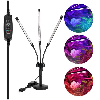 Lampă LED flexibiă dimabilă de masă pentru creșterea plantelor Brilagi VITABLOOM 3xLED/10W/230V negru