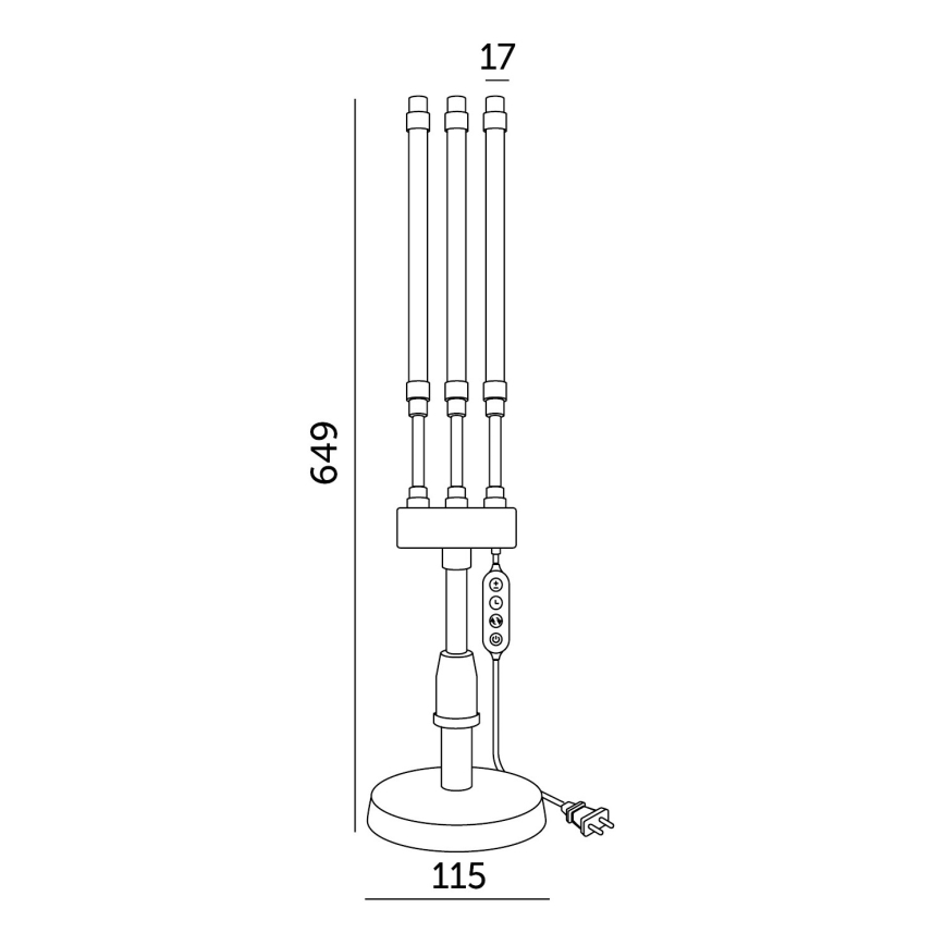 Lampă LED flexibiă dimabilă de masă pentru creșterea plantelor Brilagi VITABLOOM 3xLED/10W/230V negru