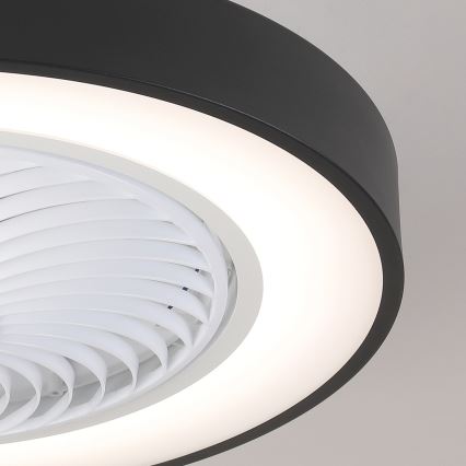 Brilagi - Lampă de tavan LED reglabilă cu ventilator, 30W/230V, 3000–6500K, Ø 50 cm, negru + telecomandă