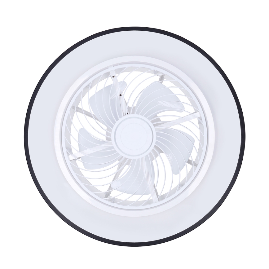 Brilagi - Lampă de tavan LED reglabilă cu ventilator, 30W/230V, 3000–6500K, Ø 50 cm, negru + telecomandă