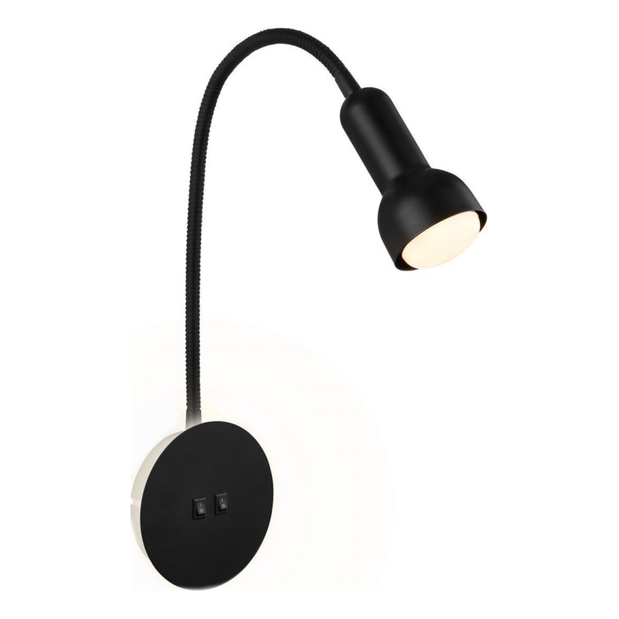 Lampă LED flexibilă de perete Briloner 2178015 1xE14/10W/230V + LED/3W negru
