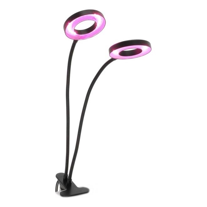 Lampă LED flexibilă dimabilă de masă cu clemă pentru creșterea plantelor VITARO 2xLED/4W/230V negru