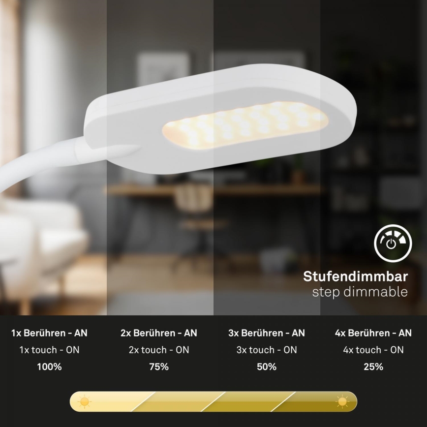 Lampă LED flexibilă dimabilă de perete Briloner 2177016 LED/6W/230V alb