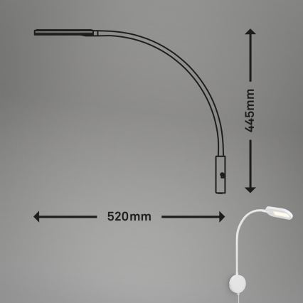 Lampă LED flexibilă dimabilă de perete Briloner 2177016 LED/6W/230V alb