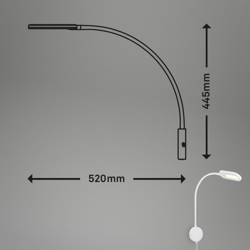 Lampă LED flexibilă dimabilă de perete Briloner 2177016 LED/6W/230V alb