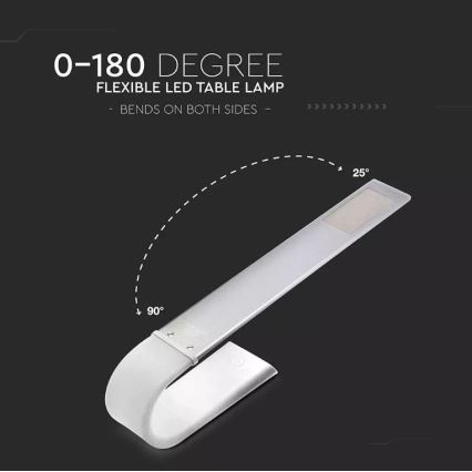 Lampă de birou LED flexibilă reglabilă, LED/6,5W/5V 2000 mAh 3000K/4500K/6000K