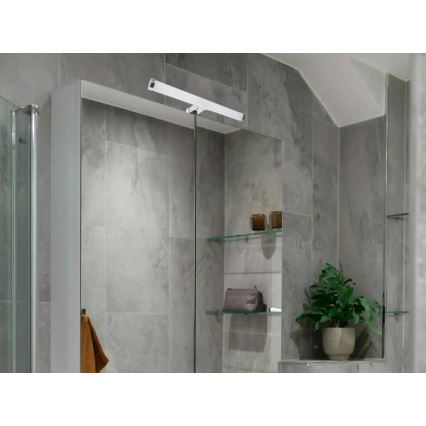 Lampă LED pentru oglindă de baie, 8 W, 230 V, 30 cm, IP44, crom lucios