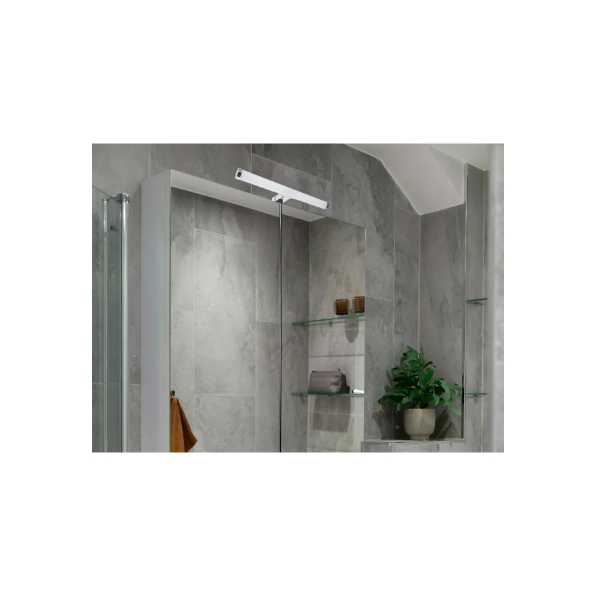 Lampă LED pentru oglindă de baie, 8 W, 230 V, 30 cm, IP44, crom lucios