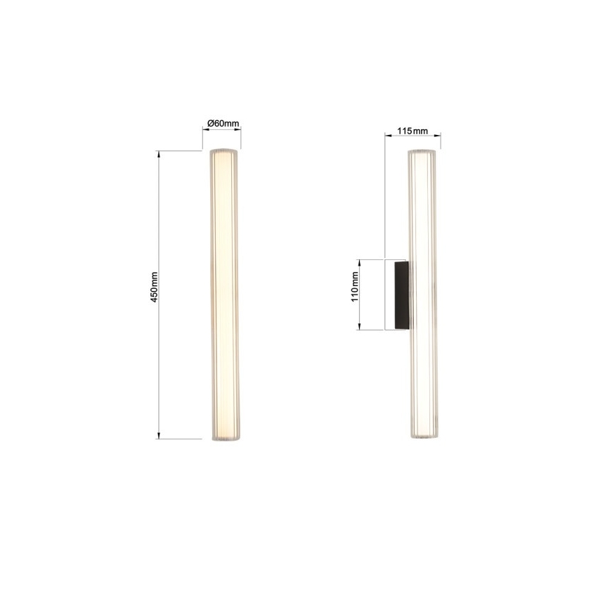 Aplica LED pentru oglindă de baie LINEA LED/8W/230V 3000/4000/6000K IP44 45 cm negru