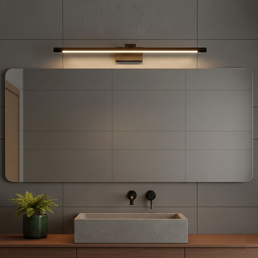 Lampă LED pentru oglindă de baie MIRROR, 8W/230V, 4000K, IP44, 60 cm, negru