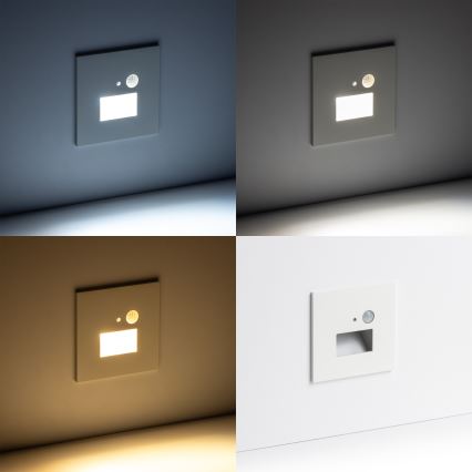 Aplica LED pentru scări cu senzor de mișcare și senzor crepuscular LED/1,5W/230V 3000/4000/6000K alb