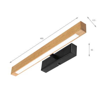 Lampă LED pentru tablouri VERDE LED/5,5W/230V 3000K 46 cm stejar/negru