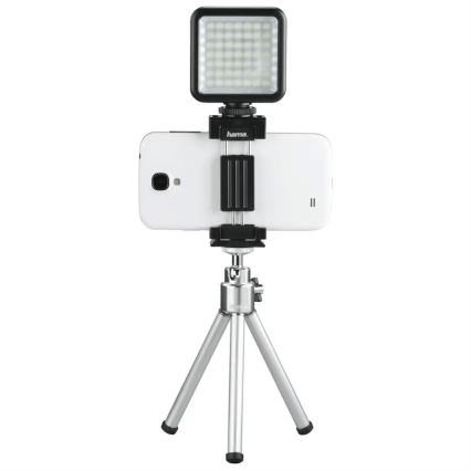 Lampă LED pentru telefoane, aparate de fotografiat și camere video LED/5,5W/2xAA Hama