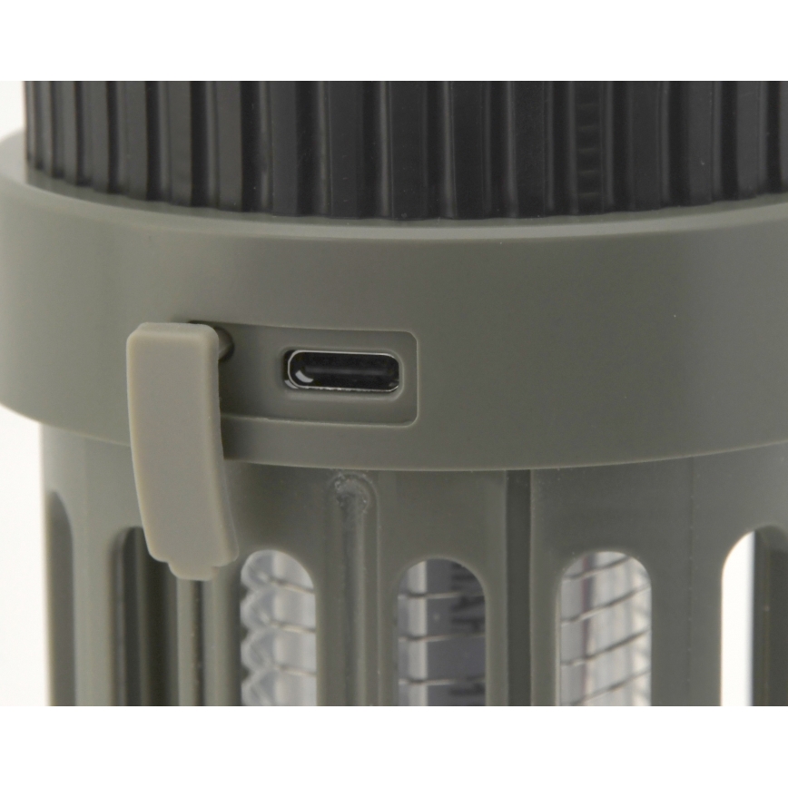 Lampă LED portabilă reîncărcabilă cu capcană pentru insecte LED/2W/1800mAh/3xAAA IPX4 verde