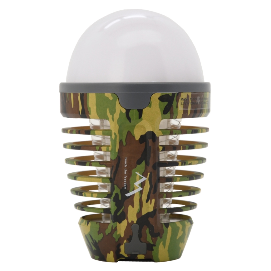 Lampă LED portabilă reîncărcabilă cu capcană pentru insecte LED/2W/3,7V 1800 mAh IPX4 camuflaj