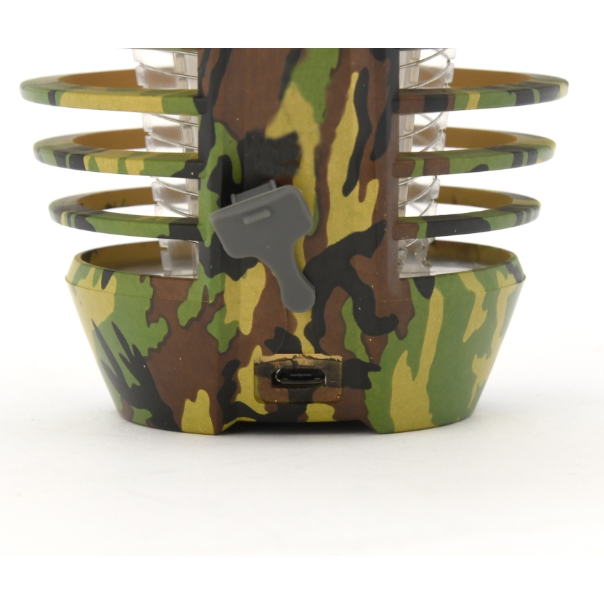 Lampă LED portabilă reîncărcabilă cu capcană pentru insecte LED/2W/3,7V 1800 mAh IPX4 camuflaj