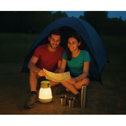 Lampă LED portabilă reîncărcabilă cu dimmer și funcție powerbank LUMINA MINIO LED/5V 1800 mAh IP44, galbenă