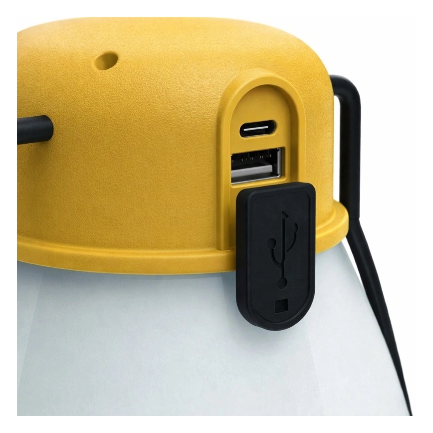 Lampă LED portabilă reîncărcabilă cu dimmer și funcție powerbank LUMINA MINIO LED/5V 1800 mAh IP44, galbenă