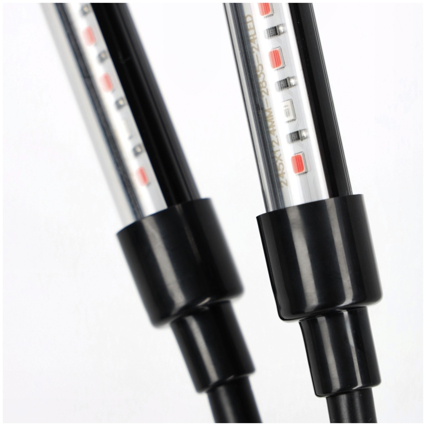 Lampă de birou flexibilă LED reglabilă cu clemă pentru cultivarea plantelor VITARO 4xLED/10W/230V negru