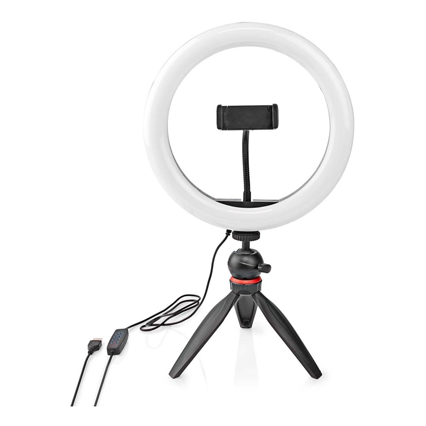 Lampă LED reglabilă pe trepied cu suport pentru vlog, LED/6W/USB 2700-6700K