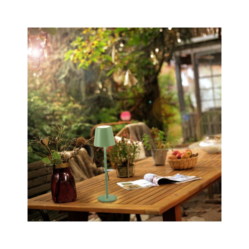 Lampă LED dimabilă reîncărcabilă de masă de exterior Leuchten Direkt 19250-43 EURIA LED/3W/5V IP54 verde