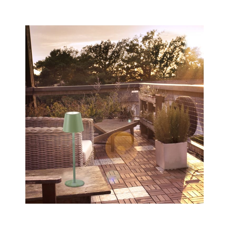 Lampă LED dimabilă reîncărcabilă de masă de exterior Leuchten Direkt 19250-43 EURIA LED/3W/5V IP54 verde